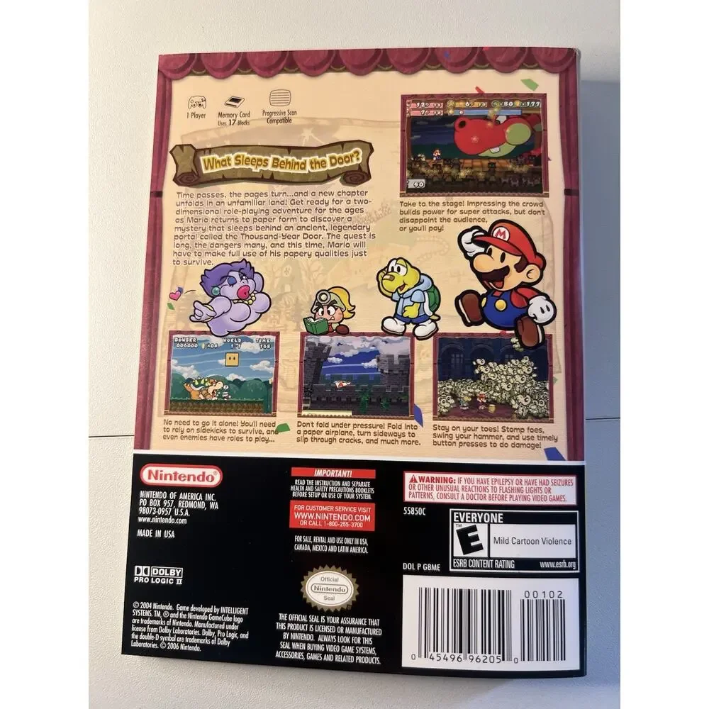 Paper Mario: The Thousand Year Door (Players Choice GameCube) CASE ONLY NO GAME!